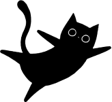 Gato negro saludando